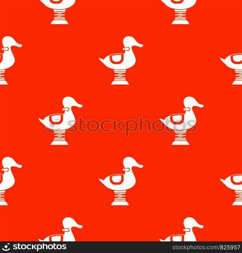 Duck spring see saw pattern repeat seamless in orange color for any design. Vector geometric illustration. Duck spring see saw pattern seamless