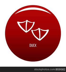 Duck step icon. Simple illustration of duck step vector icon for any design red. Duck step icon vector red