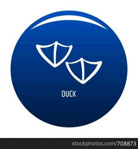 Duck step icon vector blue circle isolated on white background . Duck step icon blue vector