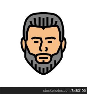 ducktail beard hair style color icon vector. ducktail beard hair style sign. isolated symbol illustration. ducktail beard hair style color icon vector illustration