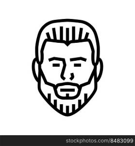 ducktail beard hair style line icon vector. ducktail beard hair style sign. isolated contour symbol black illustration. ducktail beard hair style line icon vector illustration