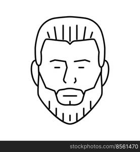 ducktail beard hair style line icon vector. ducktail beard hair style sign. isolated contour symbol black illustration. ducktail beard hair style line icon vector illustration