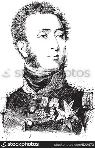 Duke of Angouleme, vintage engraved illustration. History of France a?? 1885.