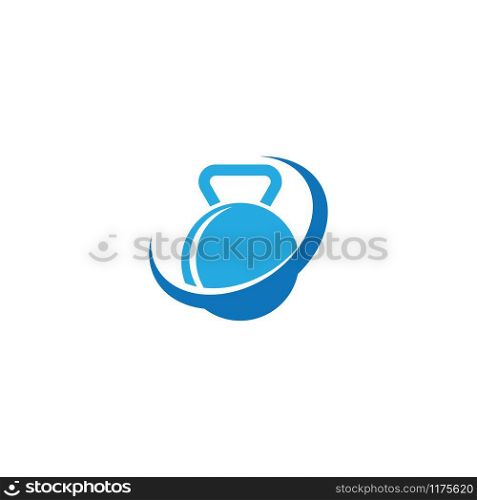 Dumbbell and fitness logo icon vector template
