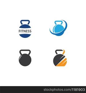 Dumbbell and fitness logo icon vector template