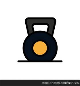 Dumbbell, Fitness, Gym, Lift Flat Color Icon. Vector icon banner Template
