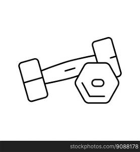 dumbbell fitness sport line icon vector. dumbbell fitness sport sign. isolated contour symbol black illustration. dumbbell fitness sport line icon vector illustration