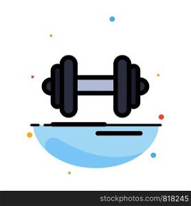 Dumbbell, Fitness, Sport, Motivation Abstract Flat Color Icon Template
