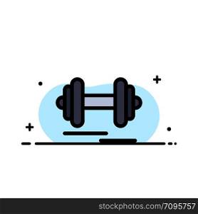 Dumbbell, Fitness, Sport, Motivation Business Flat Line Filled Icon Vector Banner Template