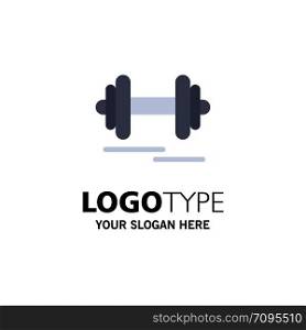 Dumbbell, Fitness, Sport, Motivation Business Logo Template. Flat Color