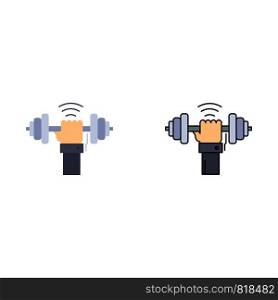 Dumbbell, gain, lifting, power, sport Flat Color Icon Vector