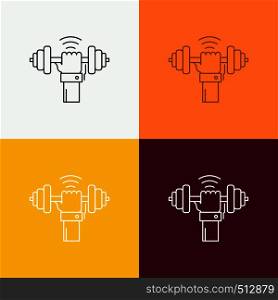 Dumbbell, gain, lifting, power, sport Icon Over Various Background. Line style design, designed for web and app. Eps 10 vector illustration. Vector EPS10 Abstract Template background