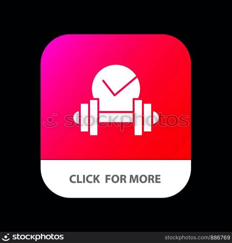 Dumbbell, Healthcare, Dumb, Sport Mobile App Button. Android and IOS Glyph Version