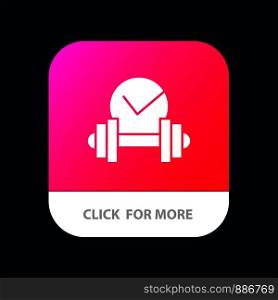 Dumbbell, Healthcare, Dumb, Sport Mobile App Button. Android and IOS Glyph Version