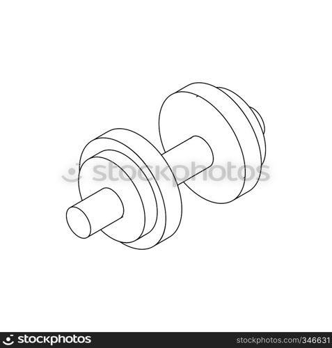 Dumbbell icon in isometric 3d style isolated on white background. Dumbbell icon, isometric 3d style