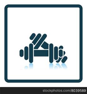 Dumbbell icon. Shadow reflection design. Vector illustration.