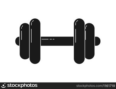 Dumbbell icon. vector silhouette in flat style isolated on white background. Simple design