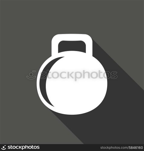 dumbbell icon with a long shadow