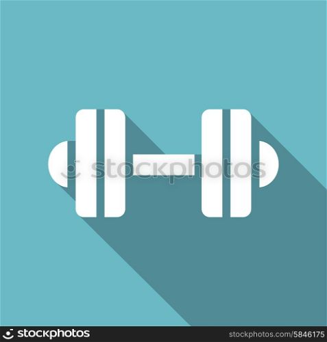 dumbbell icon with a long shadow