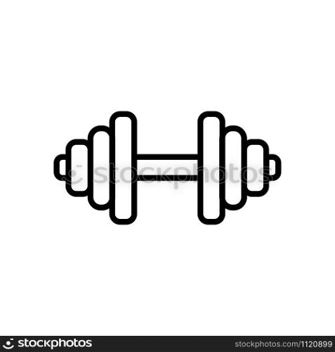 dumbbell in the gym icon vector. A thin line sign. Isolated contour symbol illustration. dumbbell in the gym icon vector. Isolated contour symbol illustration
