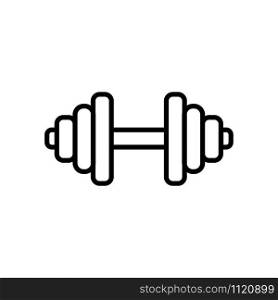 dumbbell in the gym icon vector. A thin line sign. Isolated contour symbol illustration. dumbbell in the gym icon vector. Isolated contour symbol illustration