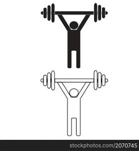 dumbbell training icon on white background. Weightlifting sign. flat style.