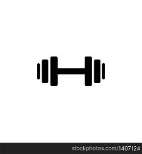 Dumbbell weights symbol or exercise icon in black on isolated white background. EPS 10 vector. Dumbbell weights symbol or exercise icon in black on isolated white background. EPS 10 vector.
