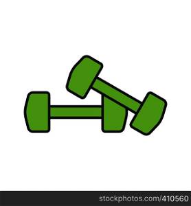 Dumbbells color icon. Fitness equipment. Isolated vector illustration. Dumbbells color icon