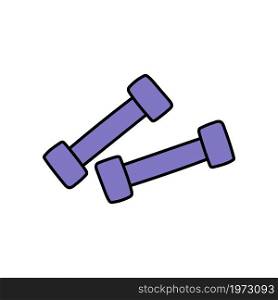 Dumbbells. Sport equipment sketch. Hand drawn icon. Vector freehand fitness illustration
