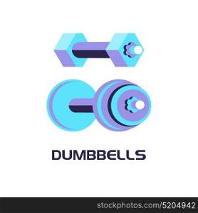 Dumbbells. Vector illustration. Isolated on a white background.