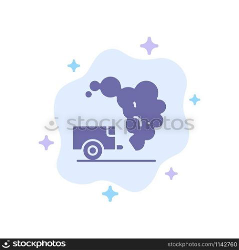 Dump, Environment, Garbage, Pollution Blue Icon on Abstract Cloud Background