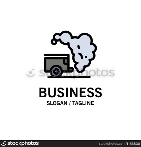 Dump, Environment, Garbage, Pollution Business Logo Template. Flat Color