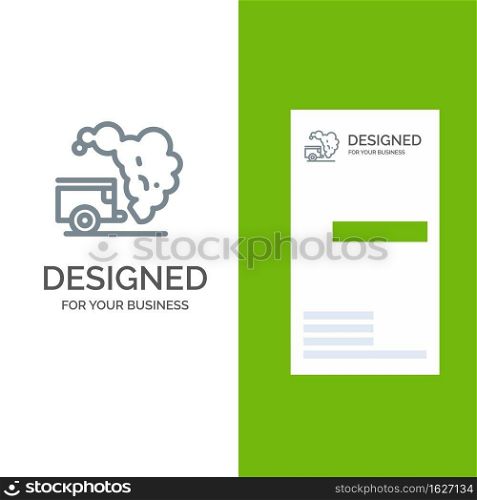 Dump, Environment, Garbage, Pollution Grey Logo Design and Business Card Template