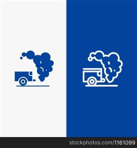 Dump, Environment, Garbage, Pollution Line and Glyph Solid icon Blue banner Line and Glyph Solid icon Blue banner