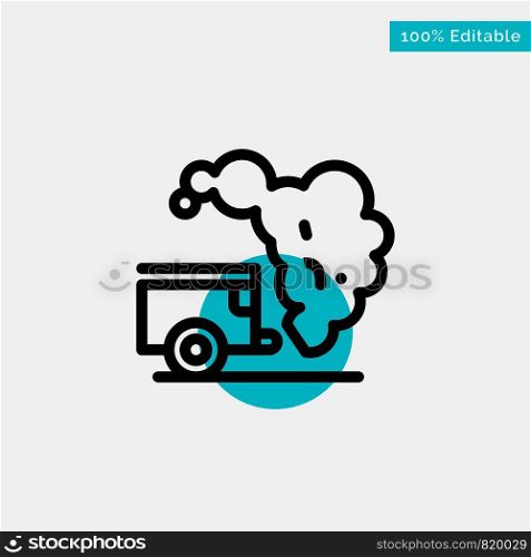 Dump, Environment, Garbage, Pollution turquoise highlight circle point Vector icon