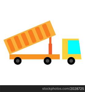 Dump truck icon. Orange lorry sign. Cartoon style. Delivery van. Flat art design. Vector illustration. Stock image. EPS 10.. Dump truck icon. Orange lorry sign. Cartoon style. Delivery van. Flat art design. Vector illustration. Stock image.