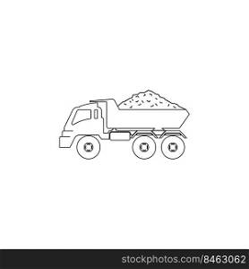 Dump truck icon.vector illustration logo design.