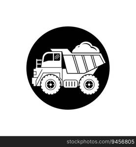 Dump truck icon.vector illustration logo design.