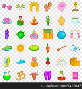 Dumpbell icons set. Cartoon style of 36 dumpbell vector icons for web for any design. Dumpbell icons set, cartoon style