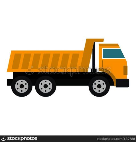 Dumper truck icon flat isolated on white background vector illustration. Dumper truck icon isolated