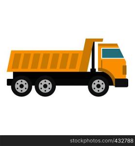 Dumper truck icon flat isolated on white background vector illustration. Dumper truck icon isolated