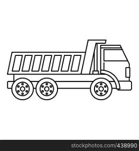 Dumper truck icon in outline style isolated vector illustration. Dumper truck icon outline