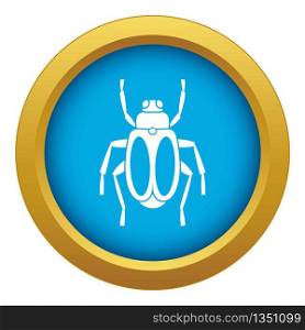 Dung beetle icon blue vector isolated on white background for any design. Dung beetle icon blue vector isolated