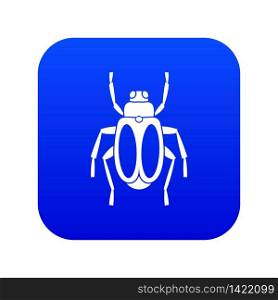 Dung beetle icon digital blue for any design isolated on white vector illustration. Dung beetle icon digital blue