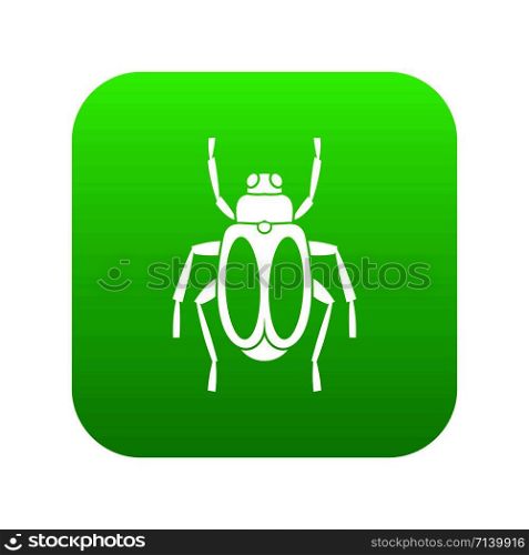 Dung beetle icon digital green for any design isolated on white vector illustration. Dung beetle icon digital green
