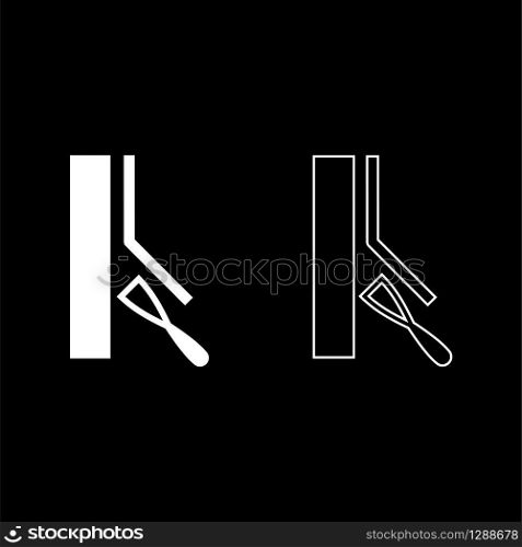 Duplicated stamping Keep well save Designation on the wallpaper symbol icon outline set white color vector illustration flat style simple image. Duplicated stamping Keep well save Designation on the wallpaper symbol icon outline set white color vector illustration flat style image