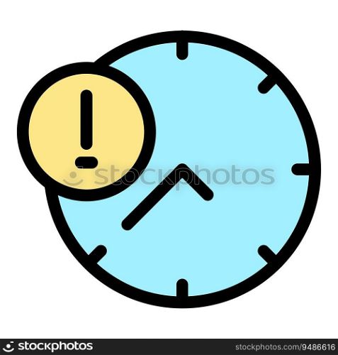 Duration clock icon outline vector. Digital timer. Call schedule color flat. Duration clock icon vector flat