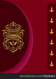 Durga Goddess Of Power, Divine Mother Of The Universe Design Vector Art Illustration