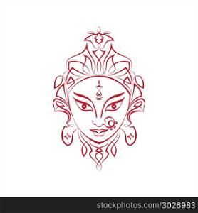 Durga Goddess Of Power, Divine Mother Of The Universe Design Vector Art Illustration. Durga Goddess Of Power, Divine Mother Of The Universe Design