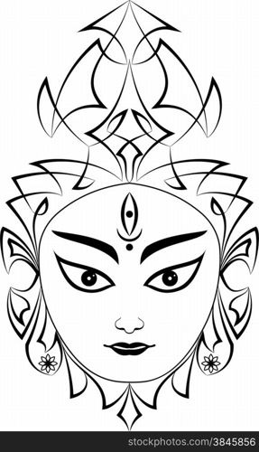 Durga Goddess of Power Vector Art